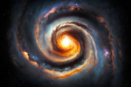 Galaxy in a free space. Elements of this image furnished by NASAの素材