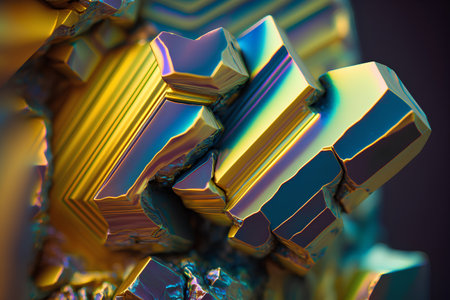 Macro shot of a gold nugget. 3d renderingの素材