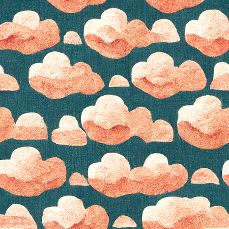 Seamless pattern with clouds. Hand-drawn illustration in watercolor style.の素材