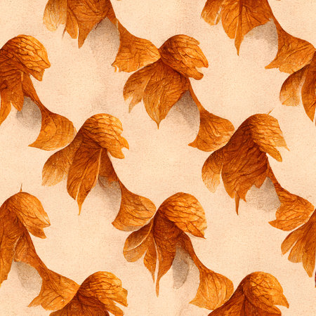 Seamless pattern with autumn leaves. Hand-drawn illustration.の素材
