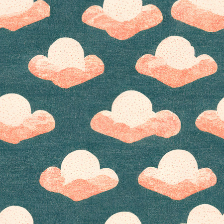 Seamless pattern with clouds. Hand-drawn vector illustration.の素材