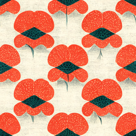 Seamless pattern with poppy flowers. Hand-drawn illustration.の素材