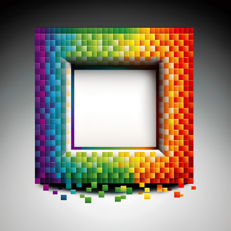 Abstract background with colorful cubes in the form of a square. Vector illustration.の素材