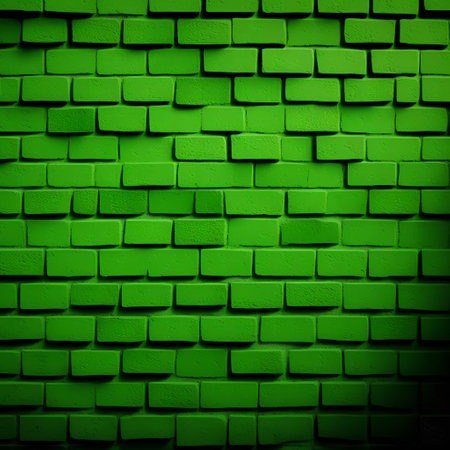 Green brick wall texture. Abstract background for design with copy space for text or image.の素材