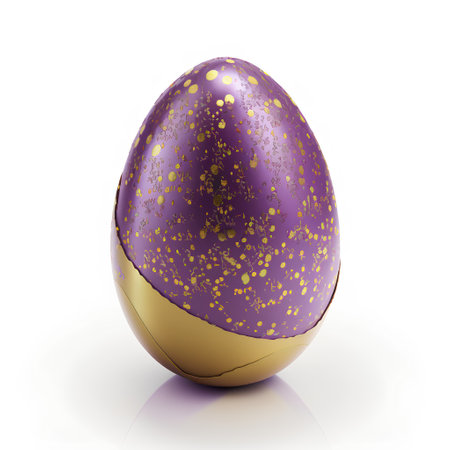 Easter egg isolated on white background. 3d render illustration.の素材