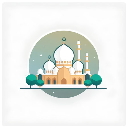 Mosque icon in flat style. Vector illustration for web design.の素材