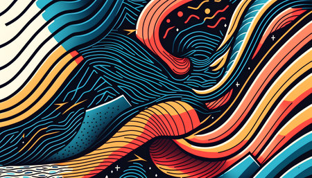Abstract wavy background. Vector illustration. Can be used for wallpaper, pattern fills, web page background,surface textures.の素材