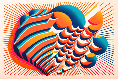 Abstract colorful background with optical illusion. Vector illustration for your design.の素材