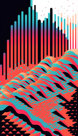 abstract background with wavy lines and stripes. Vector illustration.の素材