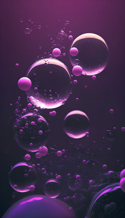 Bubbles in water. Abstract background. 3D rendering.の素材
