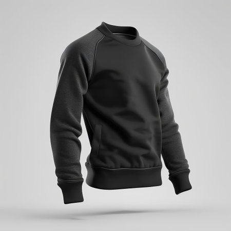 Blank black sweatshirt mockup, front view, 3d renderingの素材