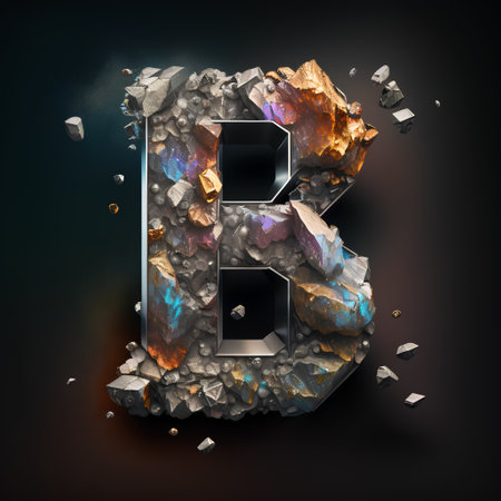 Metal letter E uppercase with cracked paint. 3D renderの素材
