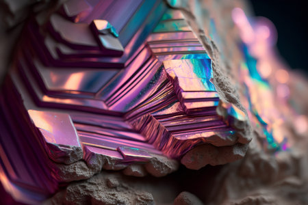 Fluorite. Close-up of a crystal. 3d renderingの素材