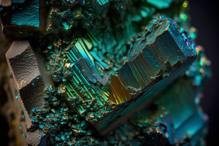Macro shot of a section of a malachite mineral.の素材