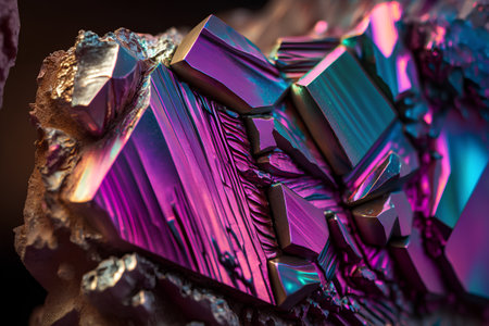 Fluorite mineral. Crystals of Fluorite. Extreme close-up. 3d renderingの素材