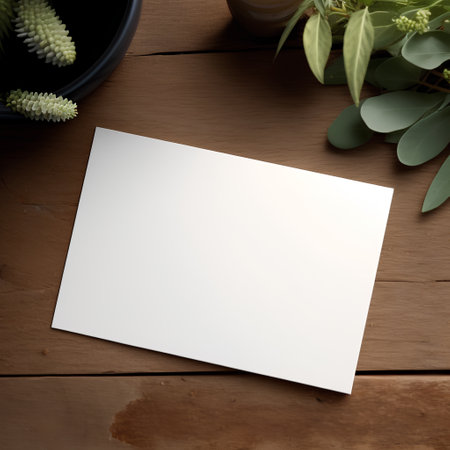 Blank paper on wood background with copy space for add text.の素材