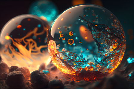 3d illustration of abstract fractal for creative design looks like planetの素材