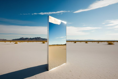 Mirror in the middle of the Namib Desert, Namibiaの素材