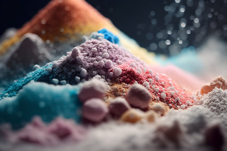 Colorful powder for Holi festival, indian festival of colorsの素材