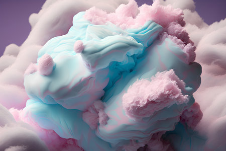 3d render of abstract background with pink and blue paint splashesの素材