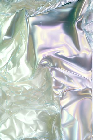 Abstract background of crumpled metallic foil. 3d render illustrationの素材