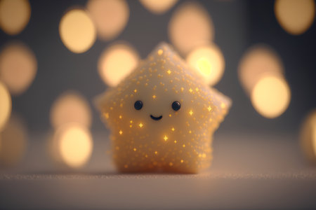 Christmas and New Year concept. Toy house on a background of bokehの素材