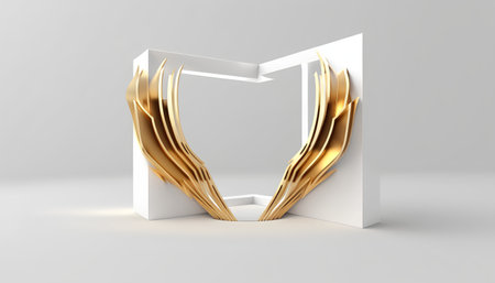 3d render letter O lowercase. White font with gold pattern isolated on white background.の素材