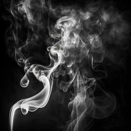 Abstract smoke moves on a black background. Design element. Abstract texture.の素材