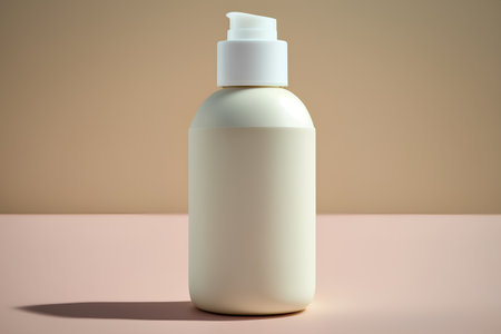 Blank white cosmetic bottle on pastel background. 3d renderingの素材