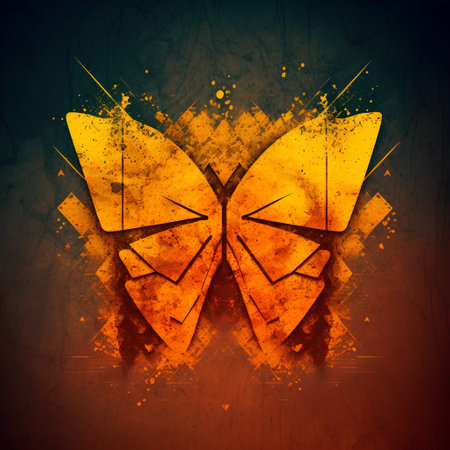 Abstract butterfly on grunge background. Grunge vector illustration.の素材