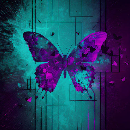 abstract grunge background with butterfly, element for design, vector illustrationの素材