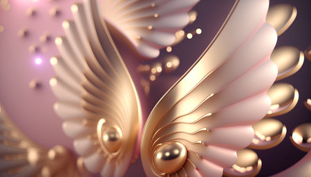 3d illustration of abstract geometric composition,digital art works. 3d rendering.の素材