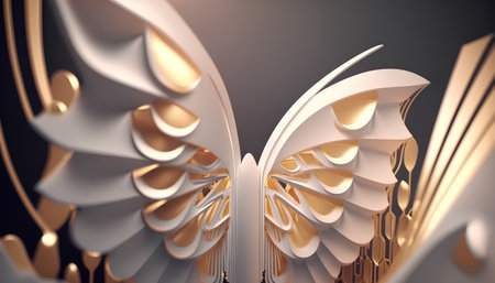 3d rendering of abstract geometric composition in art nouveau styleの素材