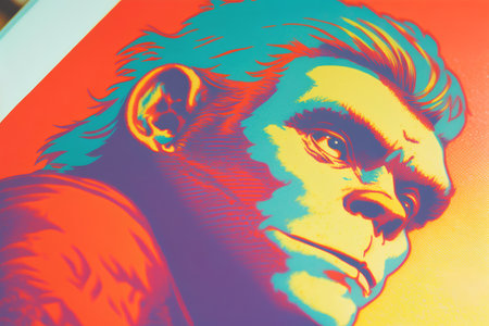 Portrait of a man with a book in his hands. Retro style.の素材