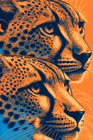 Cheetah portrait. Vector illustration for tattoo or t-shirt design.の素材