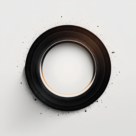 Black tire with grunge texture. Vector illustration. Eps 10.の素材
