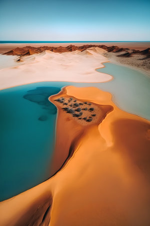 Sand dunes in the Namib desert, Namibia, Africaの素材