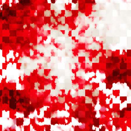 Seamless pattern with watercolor spots in red and white colors.の素材