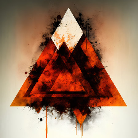 Abstract triangle on grunge background. Grunge design element.の素材
