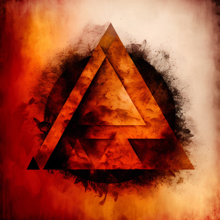 Abstract triangle on grunge background. Elements of this image furnished by NASAの素材