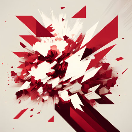 Abstract grunge background with red and white splashes. Vector illustration.の素材