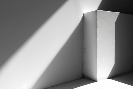 Abstract architecture background. White wall and shadow from the window. 3d renderの素材