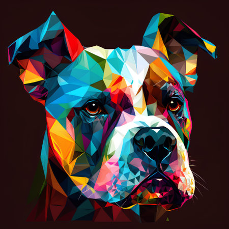 bulldog portrait in polygonal style. Vector illustration. EPS 10の素材
