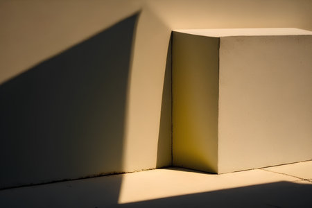 abstract scene with light and shadow on the wall of a roomの素材