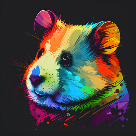 Portrait of a guinea pig. Colorful vector illustration.の素材