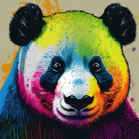 Portrait of a giant panda. Colorful vector illustration.の素材