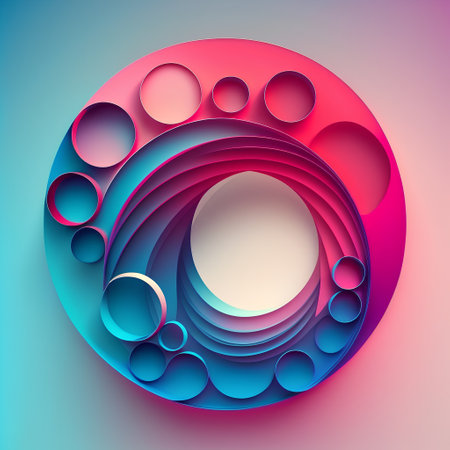 Abstract background with colorful circles. 3d vector illustration. Eps 10の素材