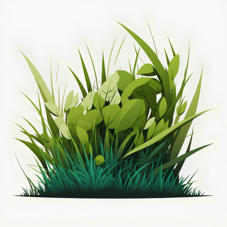Vector illustration of grass on white background. Eps 10 vector file.の素材