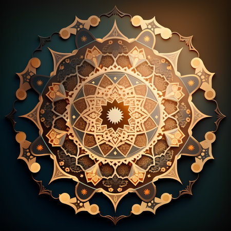Ornament beautiful card with mandala. Geometric circle element made in vectorの素材