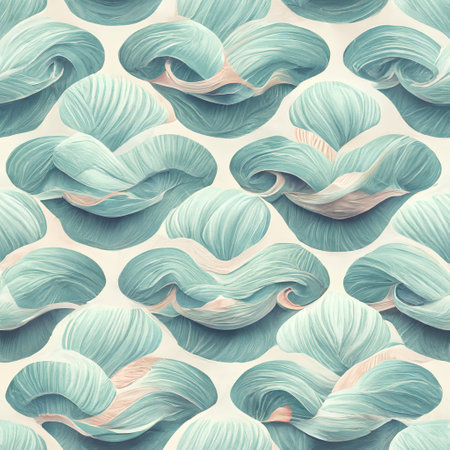 Seamless pattern with turquoise waves. Vector illustration.の素材